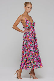 This is an image of Hannah Midi in Dahlia - RESA featuring a model wearing the dress