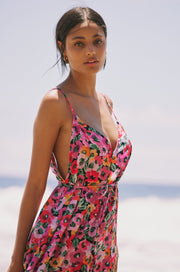 This is an image of Hannah Midi in Dahlia - RESA featuring a model wearing the dress