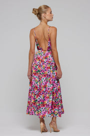 This is an image of Hannah Midi in Dahlia - RESA featuring a model wearing the dress