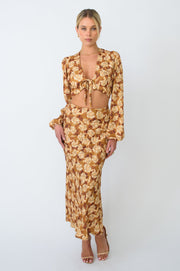 This is an image of Isla Skirt in Ashland - RESA featuring a model wearing the dress
