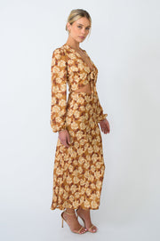 This is an image of Isla Skirt in Ashland - RESA featuring a model wearing the dress