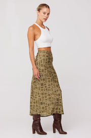 This is an image of Isla Skirt in Link - RESA featuring a model wearing the dress