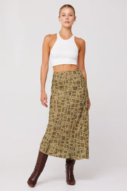 This is an image of Isla Skirt in Link - RESA featuring a model wearing the dress