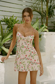 This is an image of Joelle Mini in Cherie - RESA featuring a model wearing the dress
