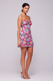 This is an image of Juniper Mini in Dahlia - RESA featuring a model wearing the dress