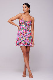 This is an image of Juniper Mini in Dahlia - RESA featuring a model wearing the dress