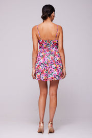 This is an image of Juniper Mini in Dahlia - RESA featuring a model wearing the dress