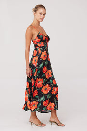 This is an image of Kaitlyn Midi in Poppy - RESA featuring a model wearing the dress