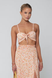 This is an image of Katie Crop in Sunstone - RESA featuring a model wearing the dress
