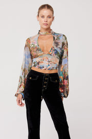 This is an image of Kelsey Top in Shakespeare - RESA featuring a model wearing the dress