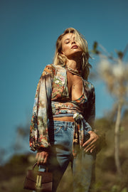 This is an image of Kelsey Top in Shakespeare - RESA featuring a model wearing the dress