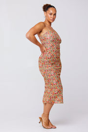 This is an image of Kiele Mesh Dress in Fleetwood - RESA featuring a model wearing the dress