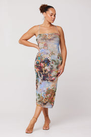 This is an image of Kiele Mesh Dress in Shakespeare - RESA featuring a model wearing the dress