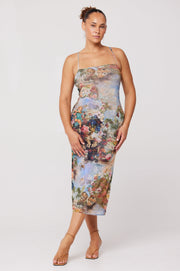 This is an image of Kiele Mesh Dress in Shakespeare - RESA featuring a model wearing the dress