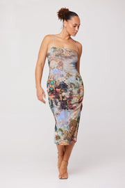 This is an image of Kiele Mesh Dress in Shakespeare - RESA featuring a model wearing the dress