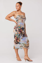 This is an image of Kiele Mesh Dress in Shakespeare - RESA featuring a model wearing the dress