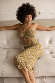 This is an image of Kirra Top in Fava - RESA featuring a model wearing the dress