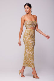 This is an image of Kirra Top in Fava - RESA featuring a model wearing the dress
