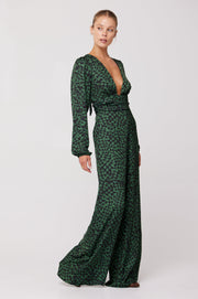 This is an image of Lenny Jumpsuit in Sparrow - RESA featuring a model wearing the dress