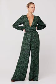 This is an image of Lenny Jumpsuit in Sparrow - RESA featuring a model wearing the dress