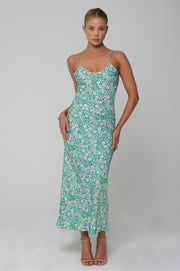 This is an image of Lily Slip in Maldives - RESA featuring a model wearing the dress