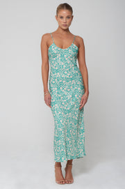 This is an image of Lily Slip in Maldives - RESA featuring a model wearing the dress