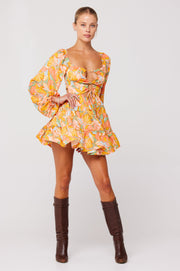 This is an image of Lyla Mini in Seychelles - RESA featuring a model wearing the dress