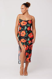 This is an image of Madison Slip in Poppy - RESA featuring a model wearing the dress