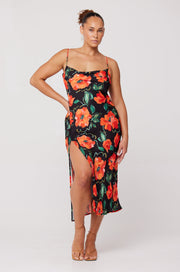 This is an image of Madison Slip in Poppy - RESA featuring a model wearing the dress