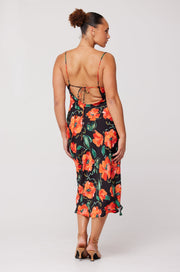 This is an image of Madison Slip in Poppy - RESA featuring a model wearing the dress