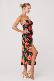 This is an image of Madison Slip in Poppy - RESA featuring a model wearing the dress