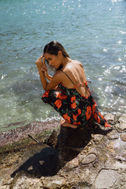 This is an image of Madison Slip in Poppy - RESA featuring a model wearing the dress