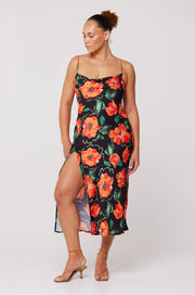 This is an image of Madison Slip in Poppy - RESA featuring a model wearing the dress