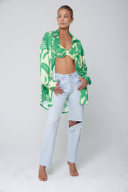 This is an image of Monica Blouse in Rico - RESA featuring a model wearing the dress
