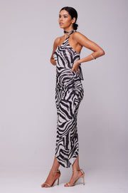 This is an image of Nicole Mesh Midi in Tigris - RESA featuring a model wearing the dress