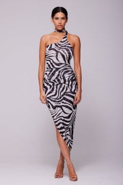 This is an image of Nicole Mesh Midi in Tigris - RESA featuring a model wearing the dress
