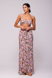This is an image of Pepper Bra Top in Bloom - RESA featuring a model wearing the dress
