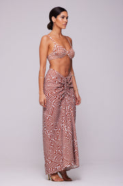 This is an image of Pepper Bra Top in Coconut - RESA featuring a model wearing the dress