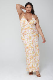 This is an image of Pfeiffer Dress in Gardenia - RESA featuring a model wearing the dress