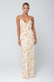 This is an image of Pfeiffer Dress in Gardenia - RESA featuring a model wearing the dress