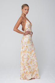 This is an image of Pfeiffer Dress in Gardenia - RESA featuring a model wearing the dress