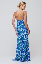 This is an image of Rose Maxi in Aqua - RESA featuring a model wearing the dress