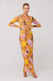 This is an image of Simone Dress in Doheny - RESA featuring a model wearing the dress