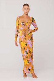 This is an image of Simone Dress in Doheny - RESA featuring a model wearing the dress