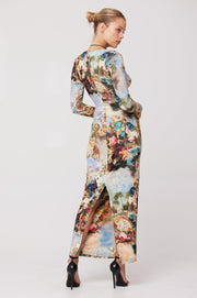 This is an image of Simone Dress in Shakespeare - RESA featuring a model wearing the dress