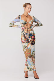 This is an image of Simone Dress in Shakespeare - RESA featuring a model wearing the dress