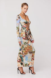 This is an image of Simone Dress in Shakespeare - RESA featuring a model wearing the dress