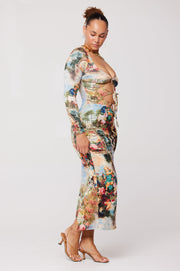 This is an image of Simone Dress in Shakespeare - RESA featuring a model wearing the dress