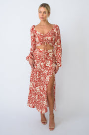 This is an image of Skatie Skirt in Magnolia - RESA featuring a model wearing the dress