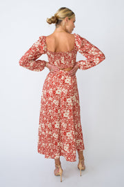 This is an image of Skatie Skirt in Magnolia - RESA featuring a model wearing the dress